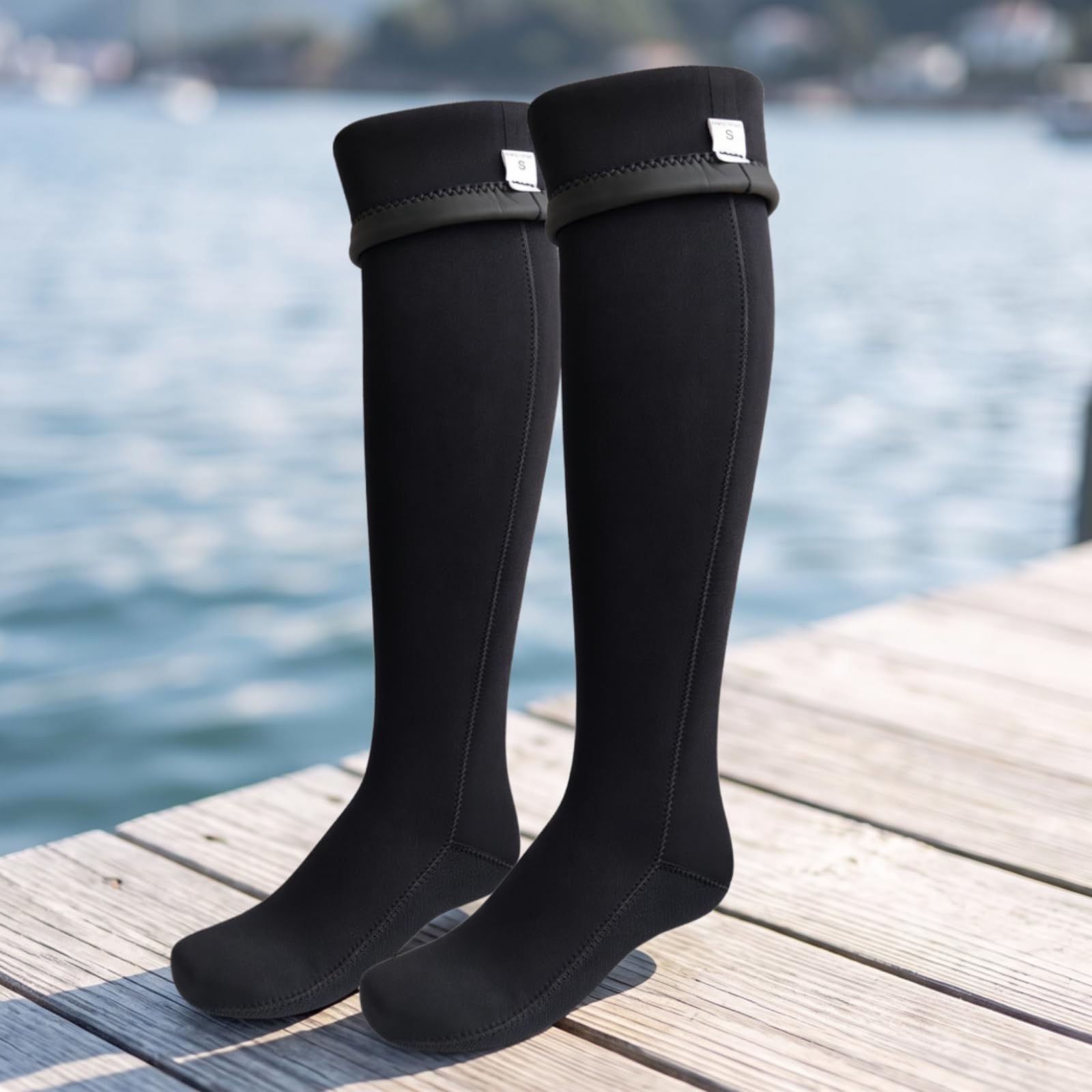 Calze da Immersione Uomo Antiscivolo Neoprene Impermeabili con Superficie Gommata Cuciture Visibili Resistenti 3mm Adatte per Snorkeling Nuoto Camminate sulla Spiaggia