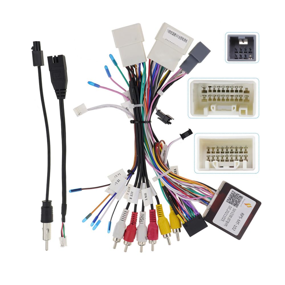 Strpump 16pin Car Radio Stereo Power Retrofit Harness Cable Wire for Mitsubishi Lancer EX Pajero Outlander 2014~20 wtih Factory Rockford Amplifier and OEM Rearview Camera