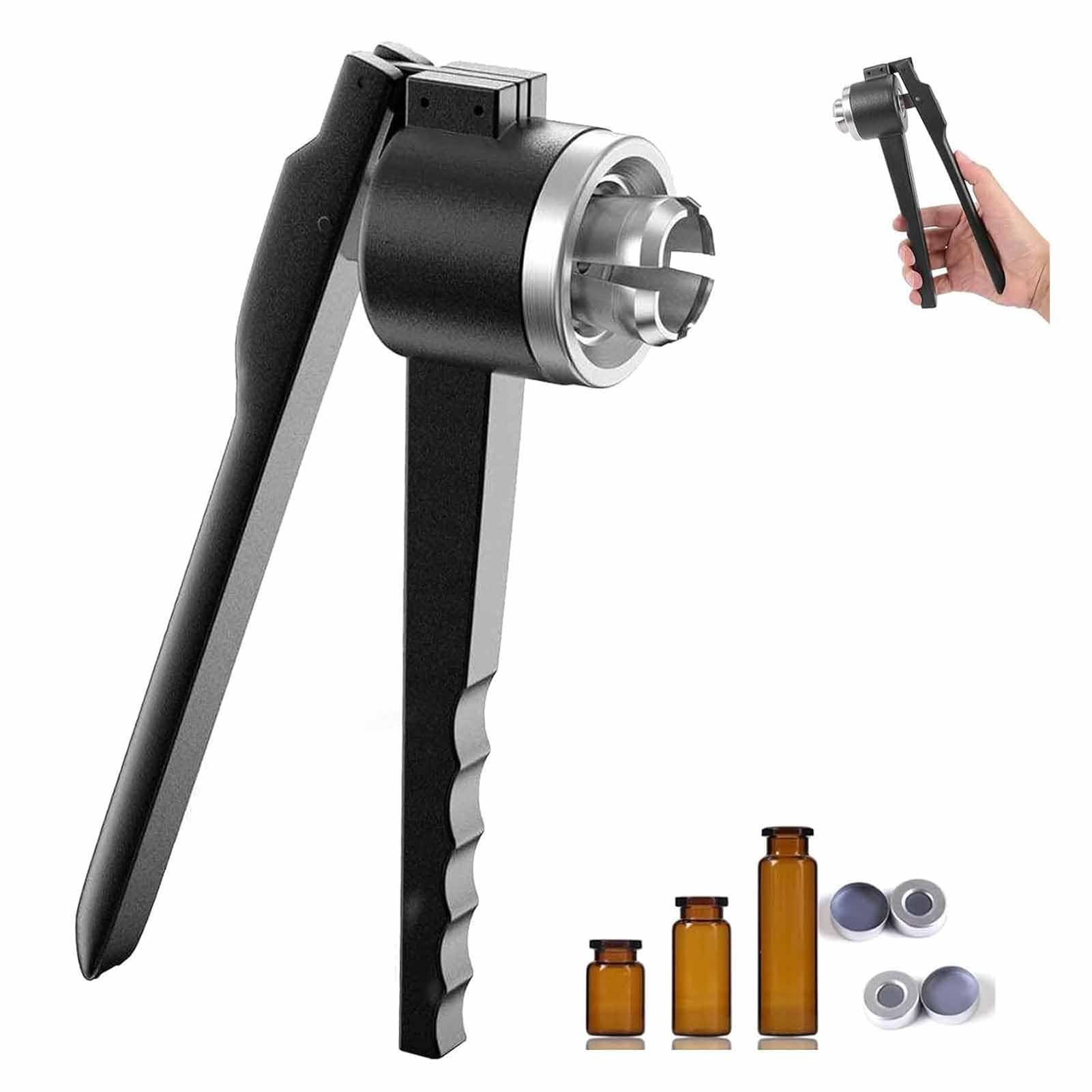 Bottle Capper， 11/13/20mm Aluminum Cap Flip-Off Handheld Bottle Sealer, Adjustable Tightness, Flip Vial Crimper,Quick Capping(13mm)