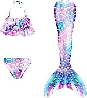Traje de baño niña bikini 74 para niñas pequeñas, traje de baño de playa con falda cola, parte superior pantalones para niños pequeños, camiseta de 1 año