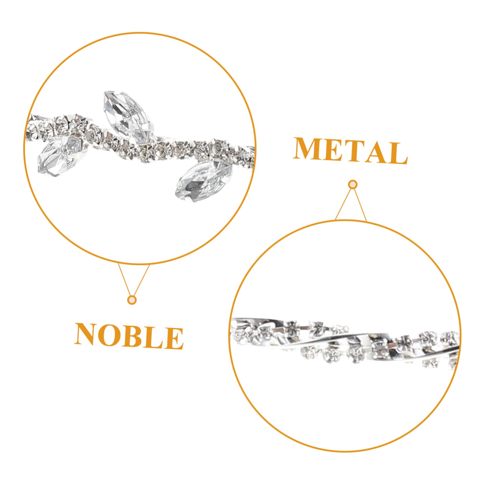 FRCOLOR 20 Stück Strass Perlen Stirnband Kunstperlen Strass Kopfschmuck Silbernes Mädchen Kopfschmuck Für Hochzeit Yoga Stirnbänder Perlen Haarreifen Stirnbänder Mit