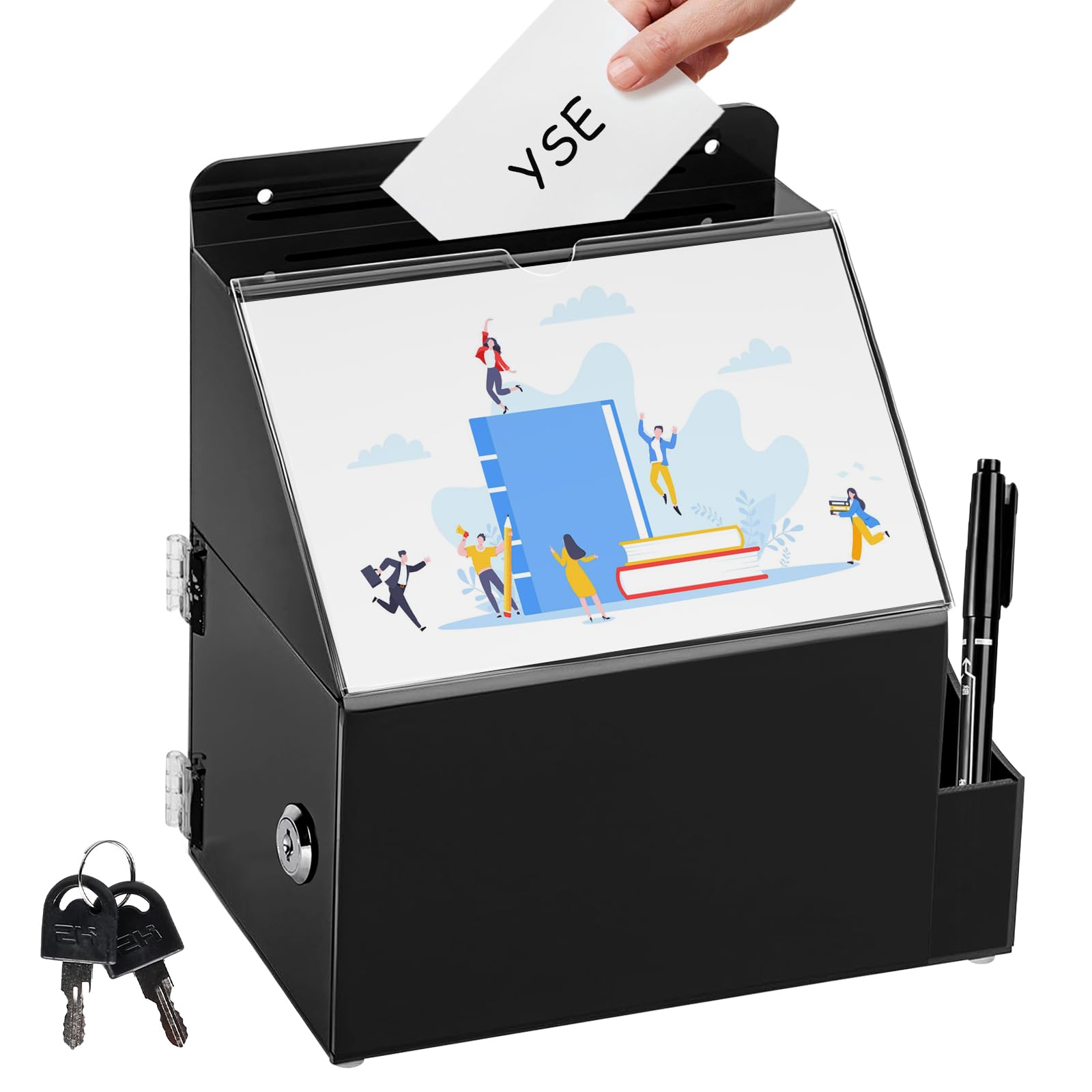 Boîte de Dons,Boîte à Suggestions,Boîtes de Commentaires avec Serrure pour Vote, Organisation Caritative, Concours