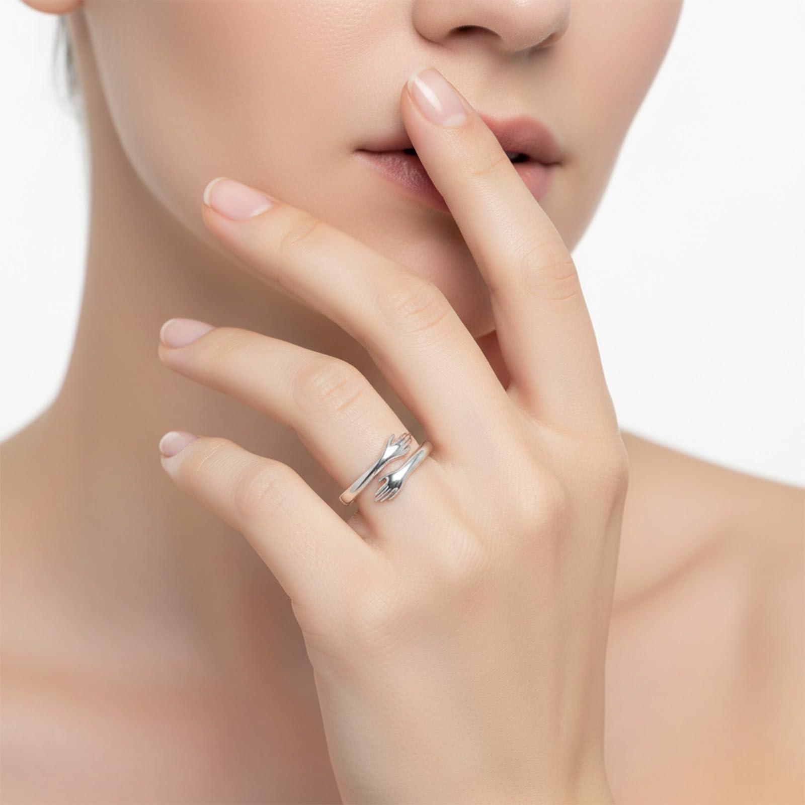 Granddaughter Daughter Hug Ring for Hope Rings, Stainless Steel Hug Rings for Women With Always With You Message, Adjustable Non Tarnish Jewelry Birthday Gift Card