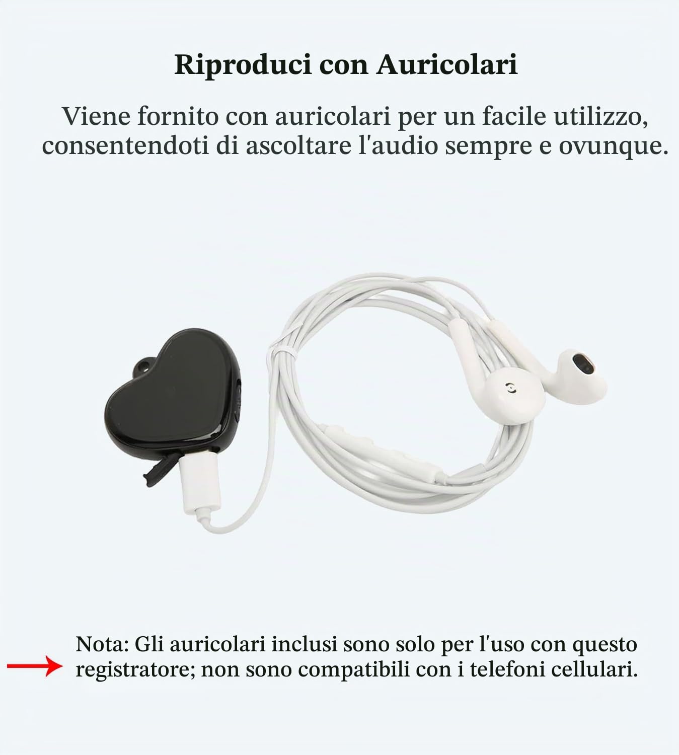 Registratore Vocale Portatile Registratori Vocali Digitali Registratore Vocale con Attivazione Vocale Mini Registratore di Audio Piccolo Collana Portachiavi Pendente Registrazione Audio