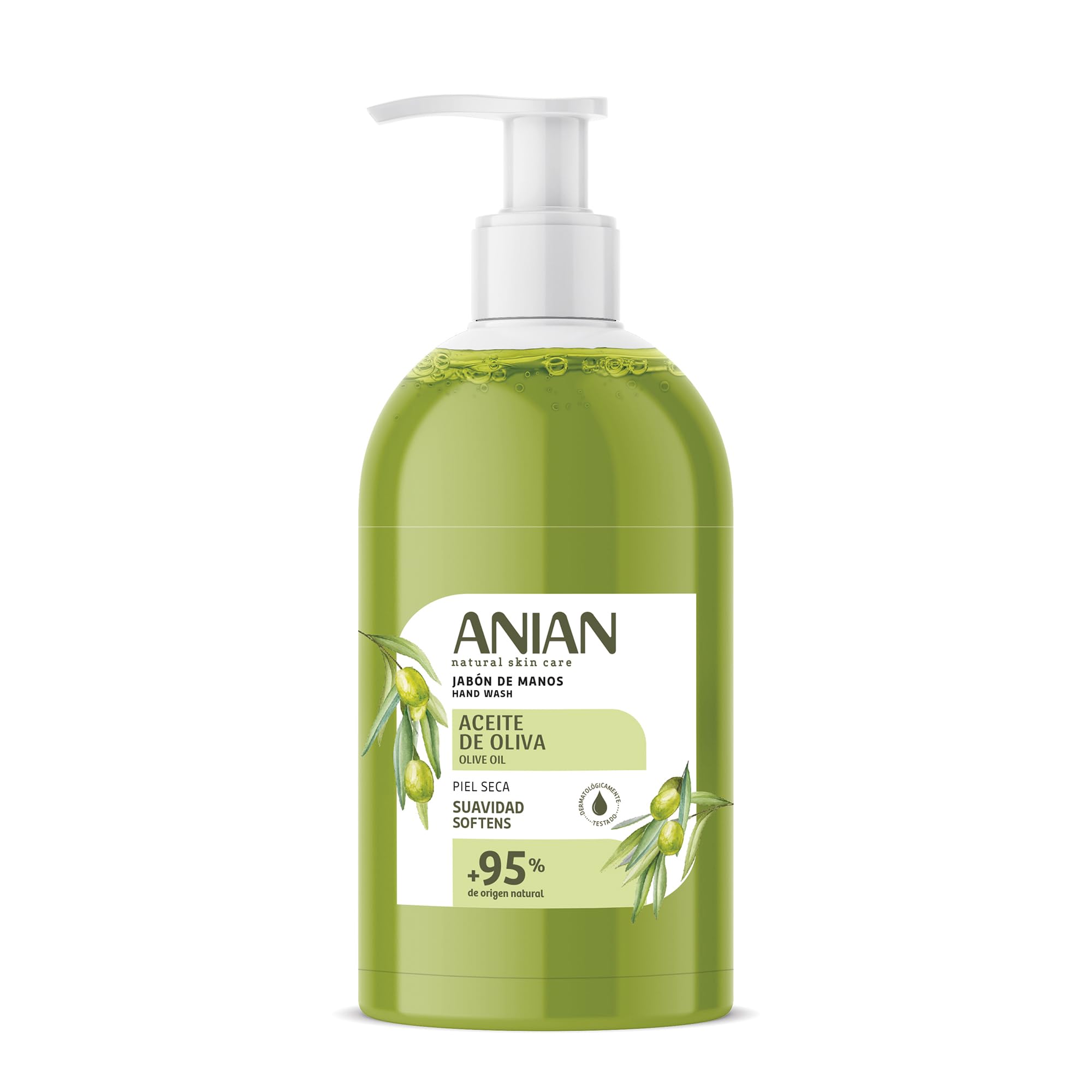 Jabón de Manos Aceite de Oliva 500 ml para Piel Seca con Glicerina y Aceite de Oliva 95% Natural
