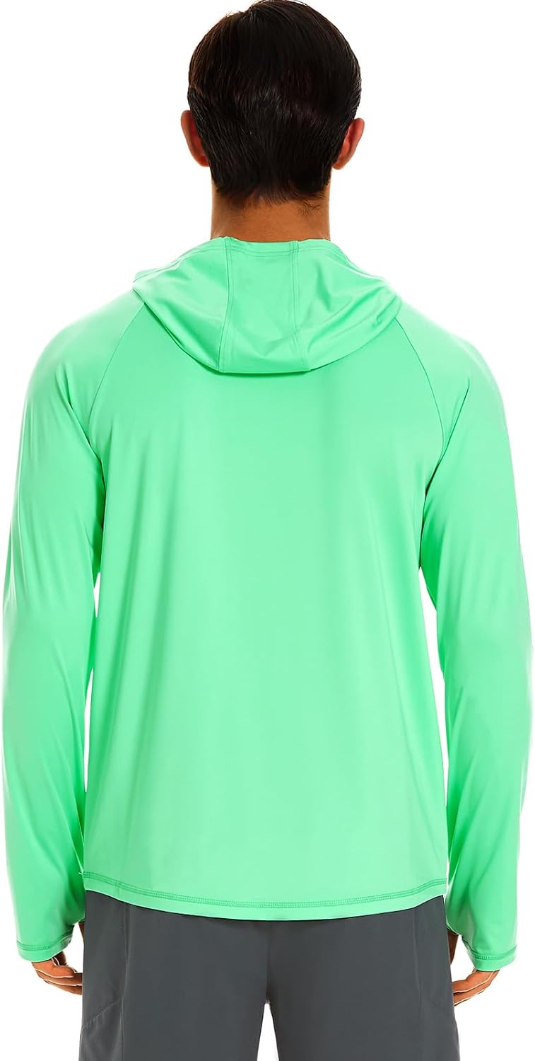 HODOSPORTS Mens UPF 50+ Sun Protection Hoodie Shirts Lightweight Rash Guard Long Sleeve Swim Shirts UV SPF Quick Dry T-Shirts - Image 3