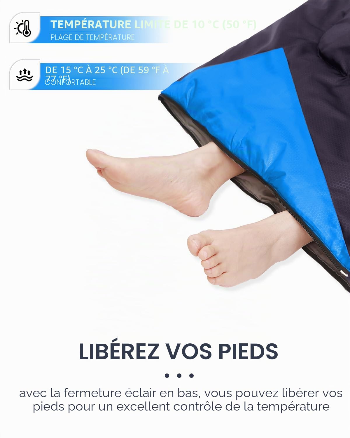Sacs de Couchage pour Adultes, Sac de Couchage léger et imperméable - Sac de Couchage par Temps Froid pour Filles, garçons, Hommes pour Le Camping, la randonnée, Les Voyages, la Chasse avec Sacs de