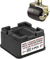 Vista 5 de iPrimio Elevadores apilables para muebles, se adaptan a ruedas giratorias, cuadradas, elevadores de cama de 2 pulgadas, resistentes, paquete de 4