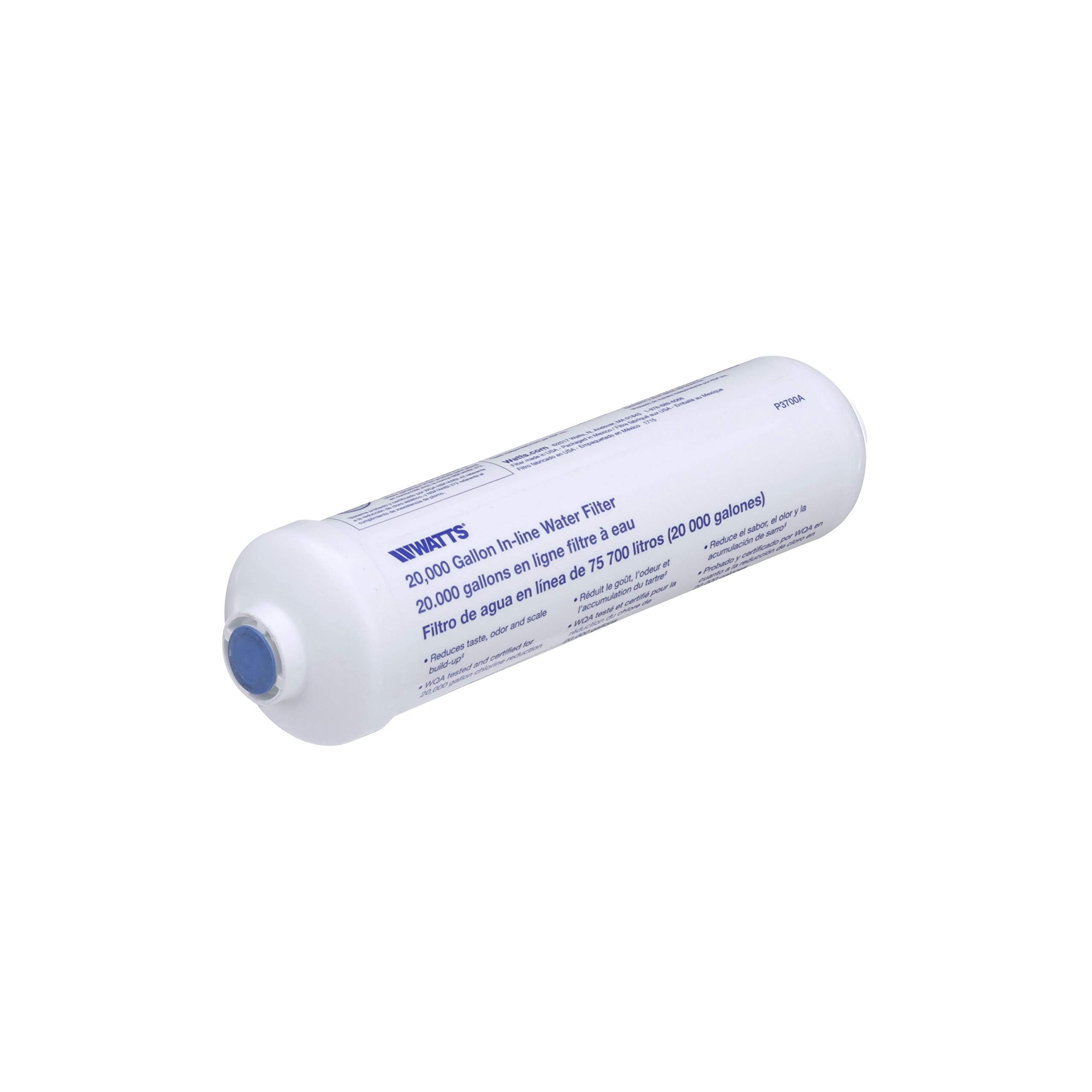 Watts Premier 20 000 Gallon Inline Water Filter with Two 1 4 Brass Connectors for Refrigerator Ice Maker — view 4