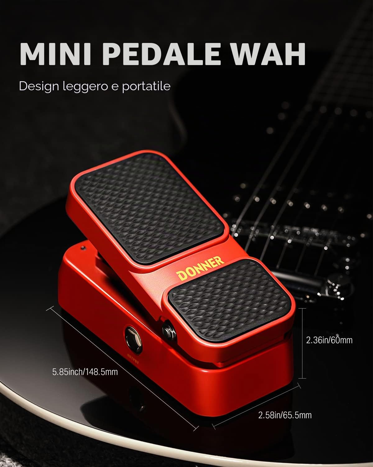 Pedale Wah per chitarra Donner, pedale 2 in 1 Wah e volume, mini pedale effetto per chitarra elettrica vintage con controllo attivo del volume Wah Wah, pedale leggero per effetti vocali
