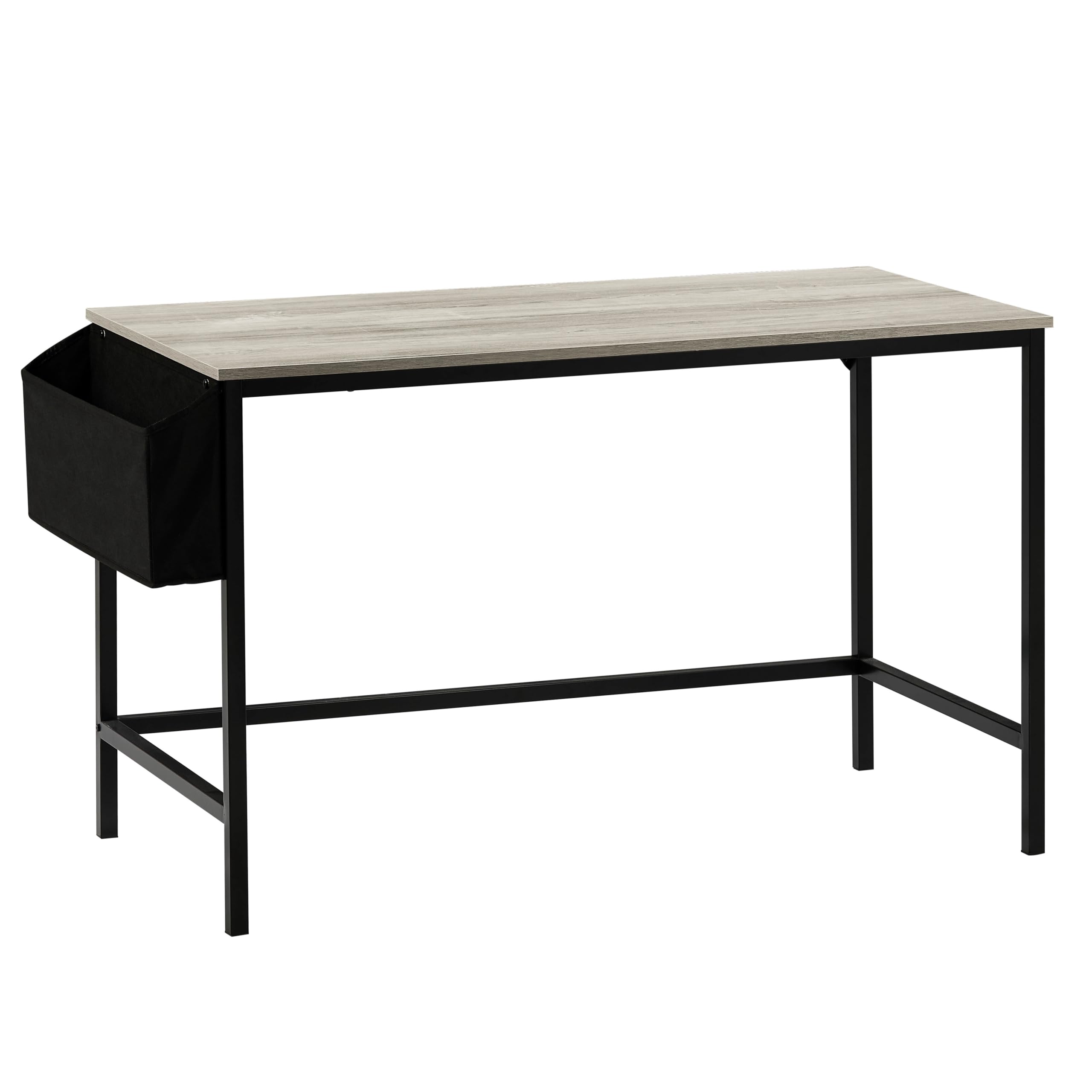 Vida Designs Brooklyn, grande scrivania per computer da 120 cm, con contenitore, scrivania per casa e ufficio, scrivania moderna in stile industriale (grigio)