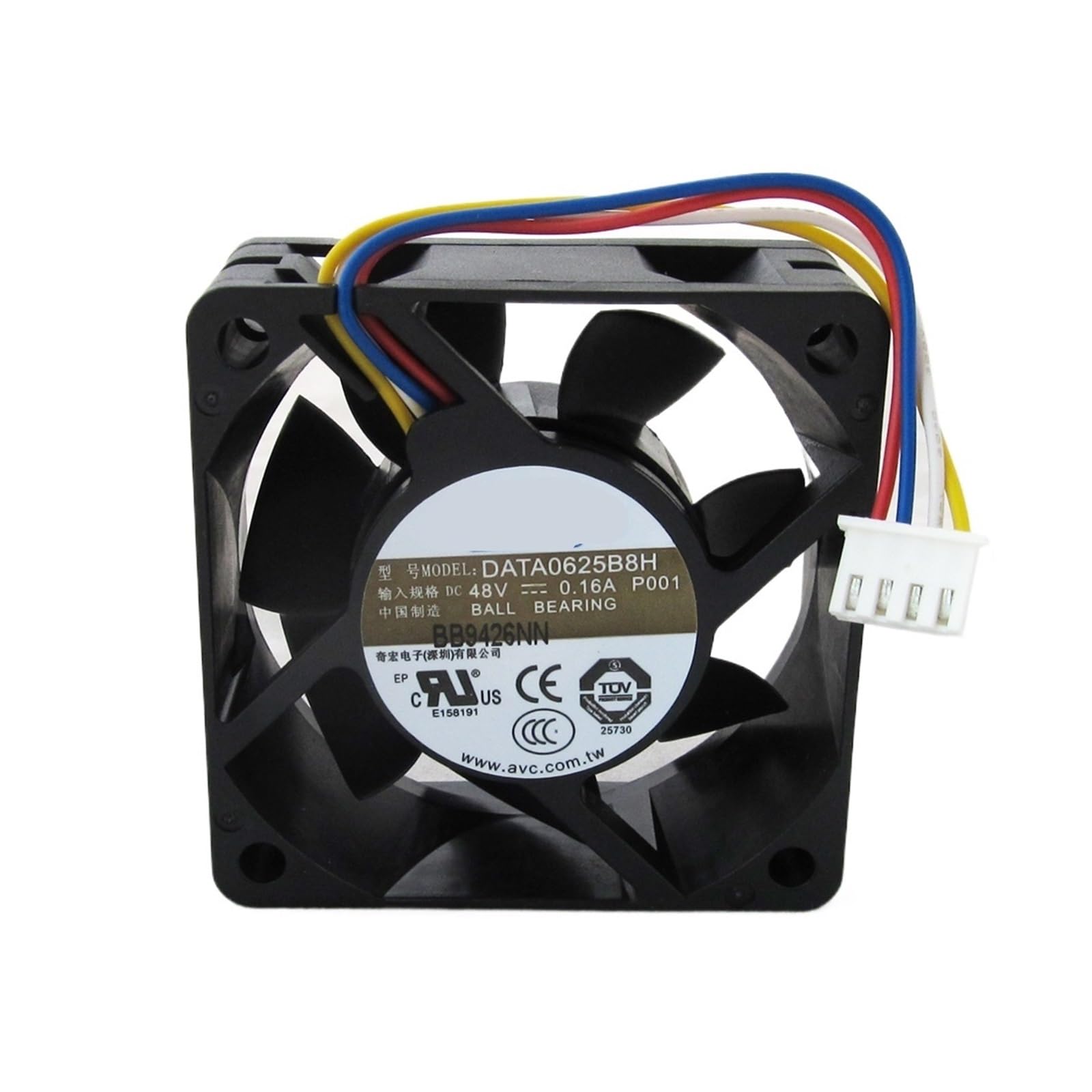 OKEWGHFL 10x Cooling Fan DATA0625B8H 60x60x25mm 6025 48V 0.16A 4pin Connector
