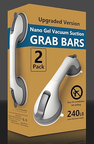 Paquete de 2 barras de agarre para bañeras y duchas, asas de ducha para personas mayores, barra de seguridad de 500 libras, ganchos de soporte