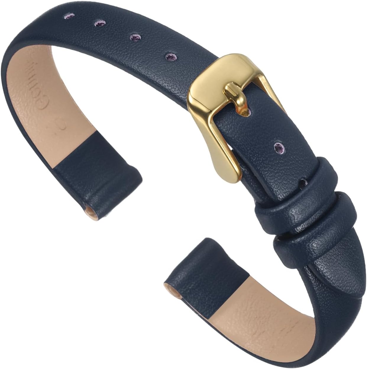 Multi-sizes Genuine Leather Band, Flat Thin Elegant Leather Watch Strap for Men and Women