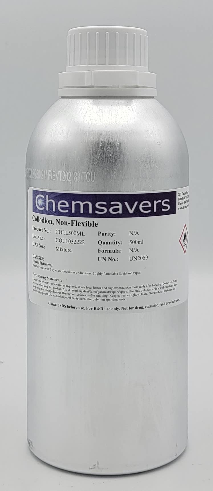 Collodion, Non-Flexible, 500ml (for Photographic Applications): Amazon.com:  Industrial & Scientific