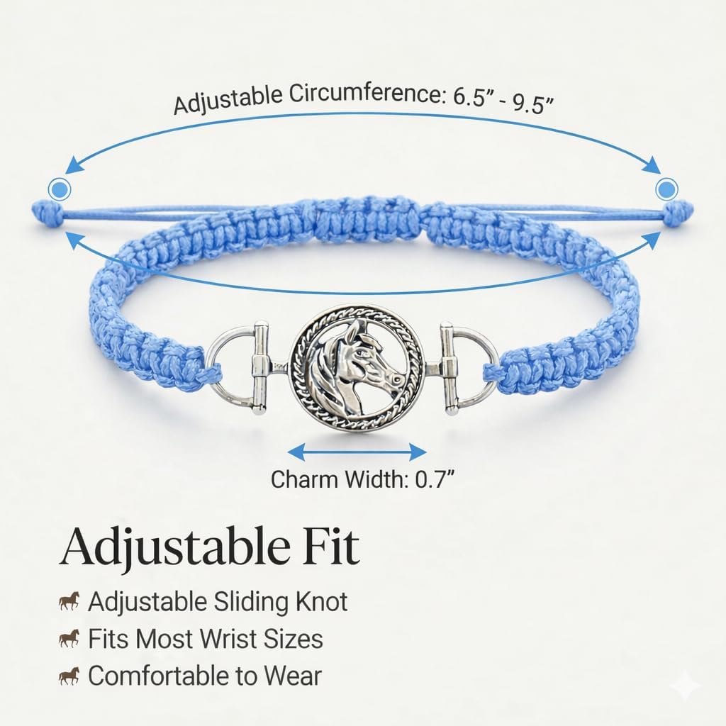 Horse Bracelet Horse Bit Bracelet for Women – Adjustable Horseshoe & Bit Charm Bracelet, Equestrian Jewelry, Perfect Gifts for Horse Lovers, Party Favors