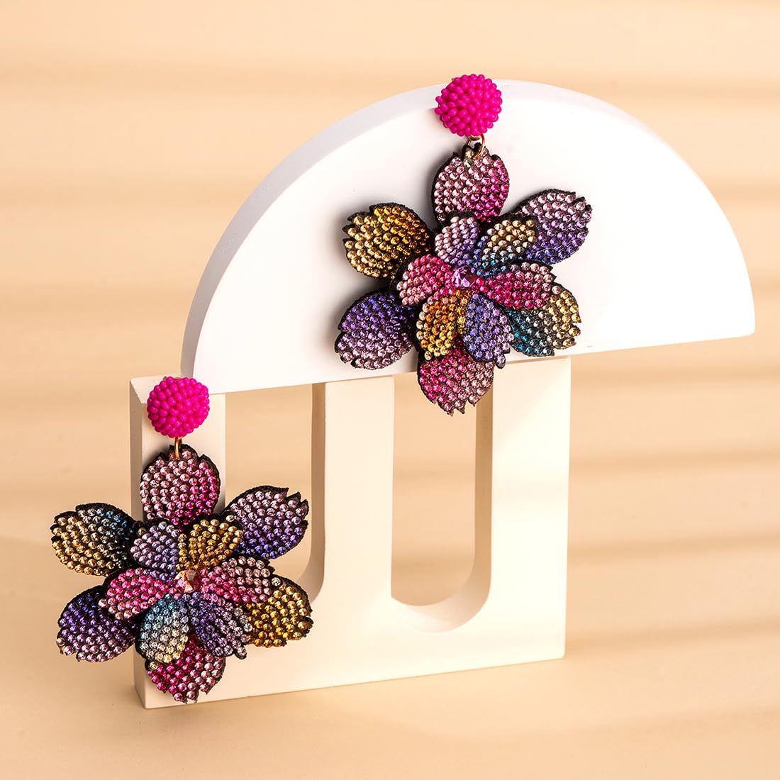 Flower Drop Earrings for Women - Anniversary Gift For Wife
