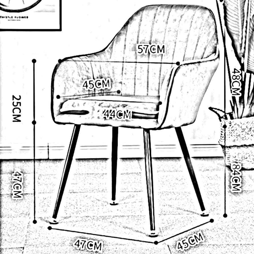 Sedia da pranzo in velluto blu con gambe in metallo, poltrona moderna per soggiorno, elegante divano per il tempo libero, comoda seduta e schienale in velluto, gambe nere, decorazione per la casa