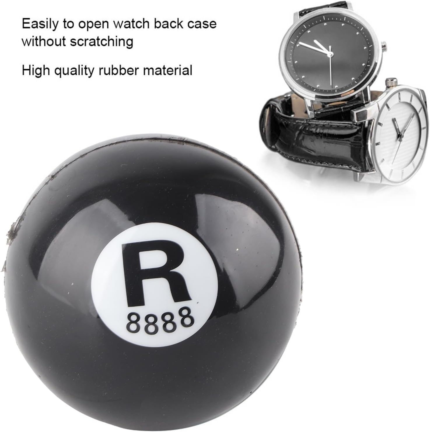 Rubber Ball Type Watch Case Opener, Black Watch Repair Tool, Practical Rubber Screwing Ball Type Watch Back Case Opener Tool for Watchmaker(Black)