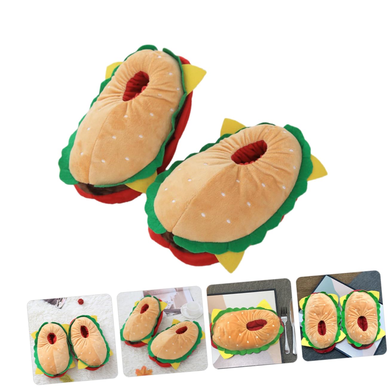 Hemobllo Pantuflas de Hamburguesa para Interior Talla 38, 1 Par, Tela