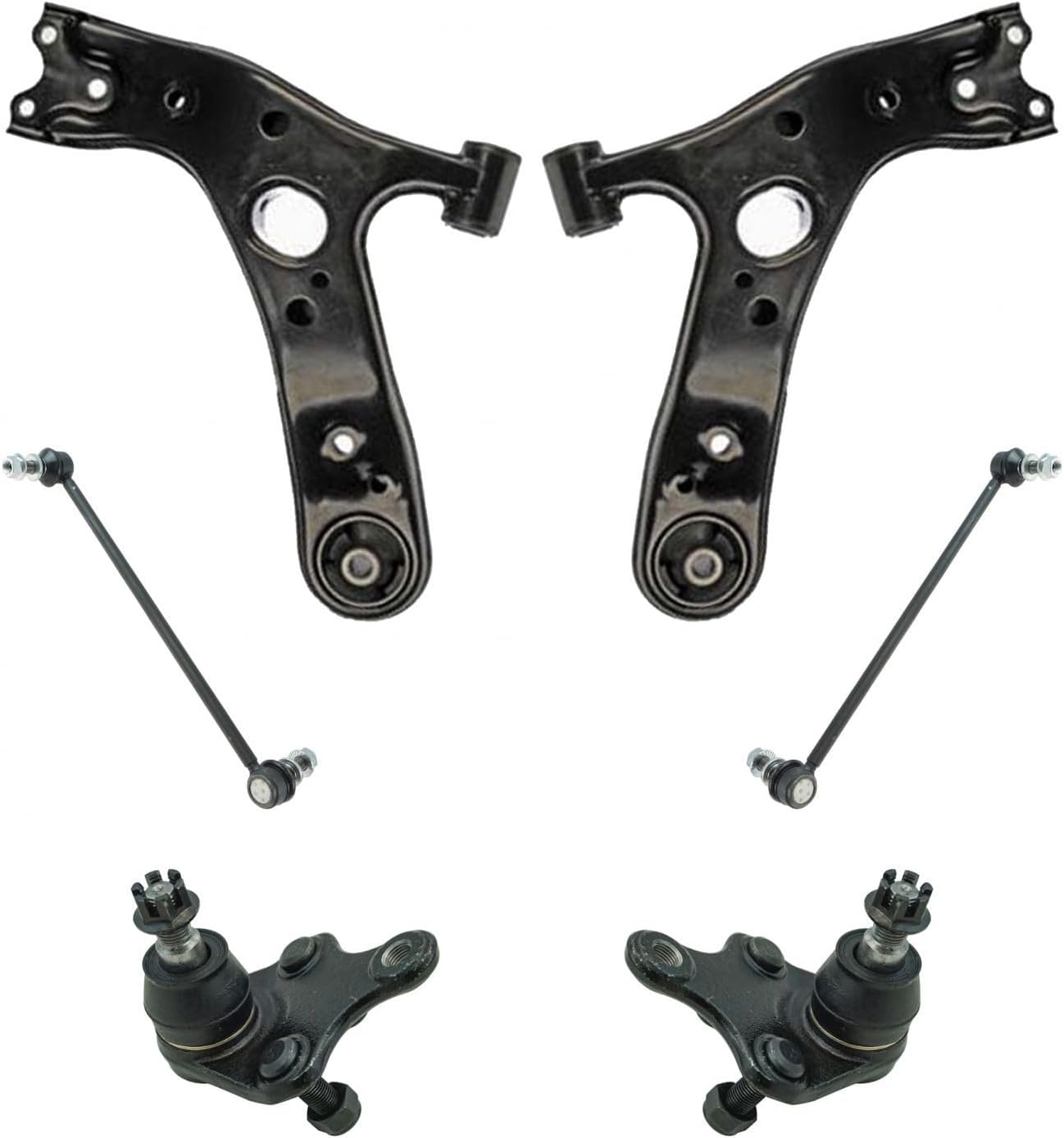 TRQ Front Suspension Kit Ball Joint Control Arm Sway Bar Stabilizer Link Compatible with 10-12 Lexus 08-16 Scion 12-20 Toyota