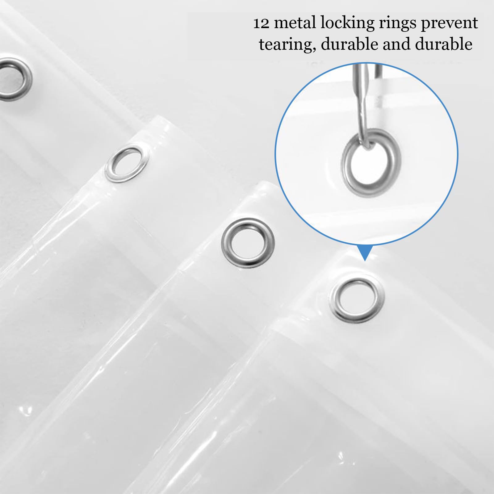 Tenda Doccia Trasparente EVA 180x200cm - Impermeabile Con Magneti, Per Bagno Moderno - Foto 11