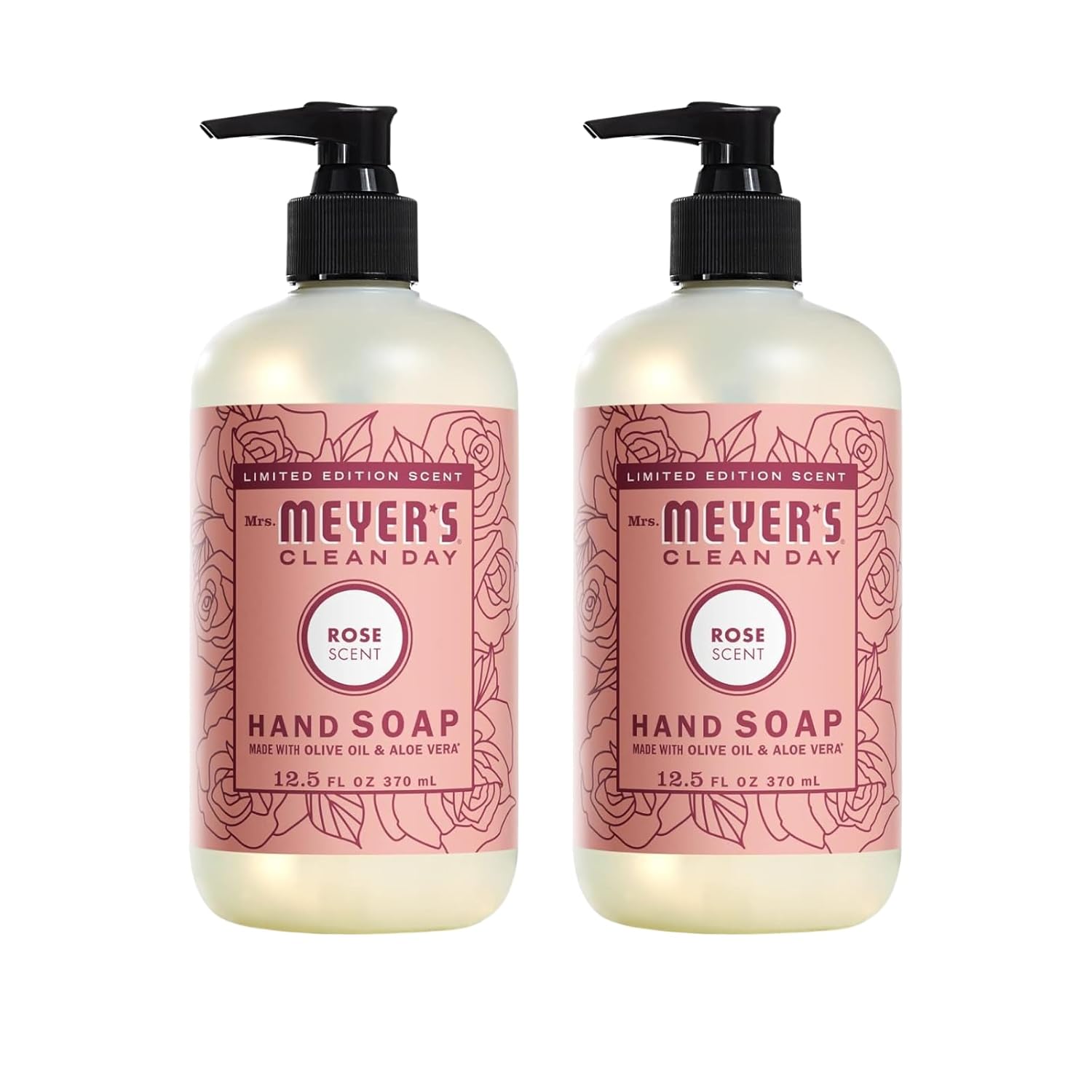 Mrs. MEYER'S CLEAN DAY Liquid Hand Soap Rose 12.5 Fl Oz (Pack of 2)