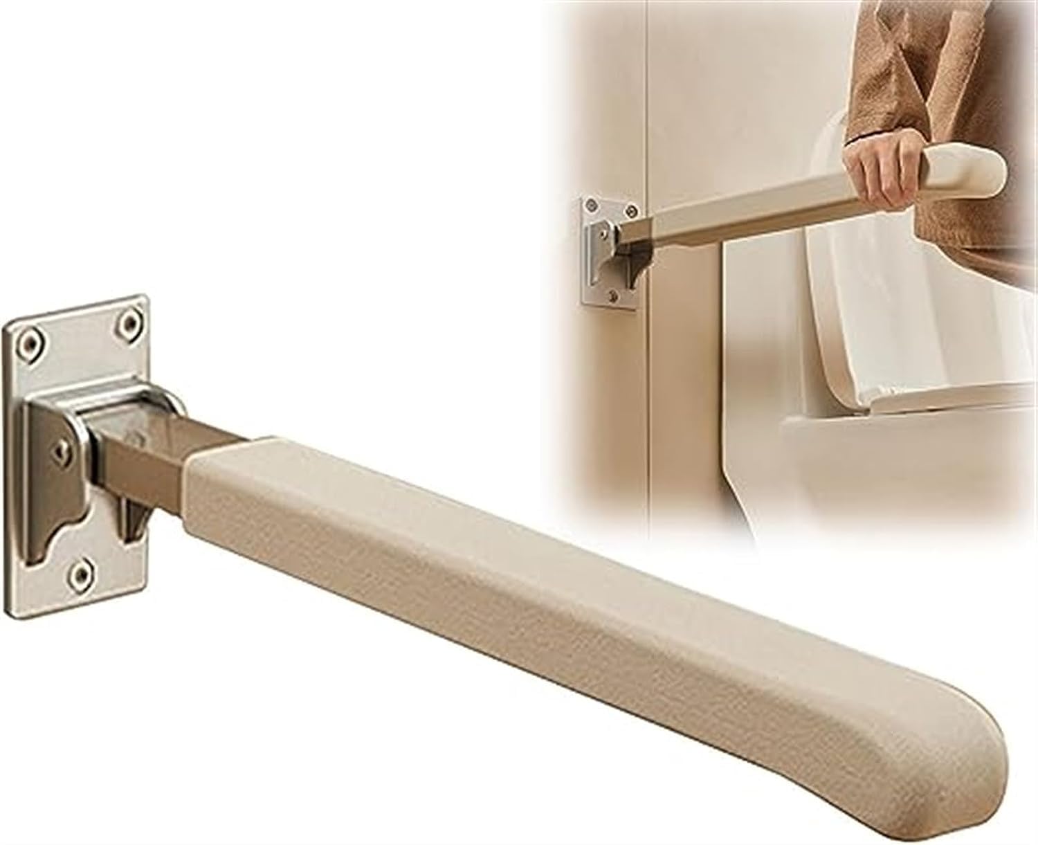 Barra de Seguridad para el baño abatible, Asidero Ducha Antideslizante Acero Inoxidable Barra Abatible Baño Minusválido, Rotación Vertical de 90 °, para Ancianos y Discapacitados (Color : A)
