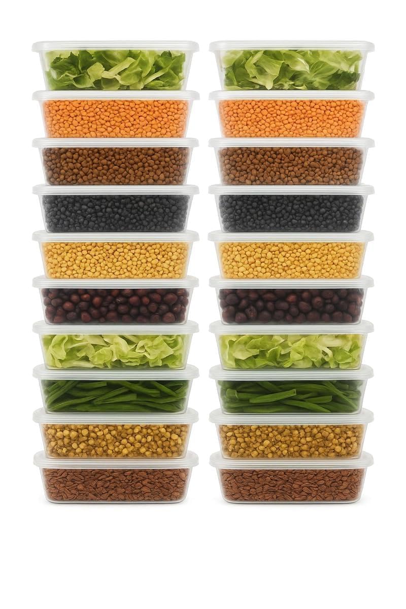 Be4Ever Takeaway Containers with Lids Pack of 50 Microwavable, Leak-Proof, Disposable Food Containers with Lids Durable & Recyclable Plastic Food Containers,BPA free 650 ML (650ML (Pack of 50))