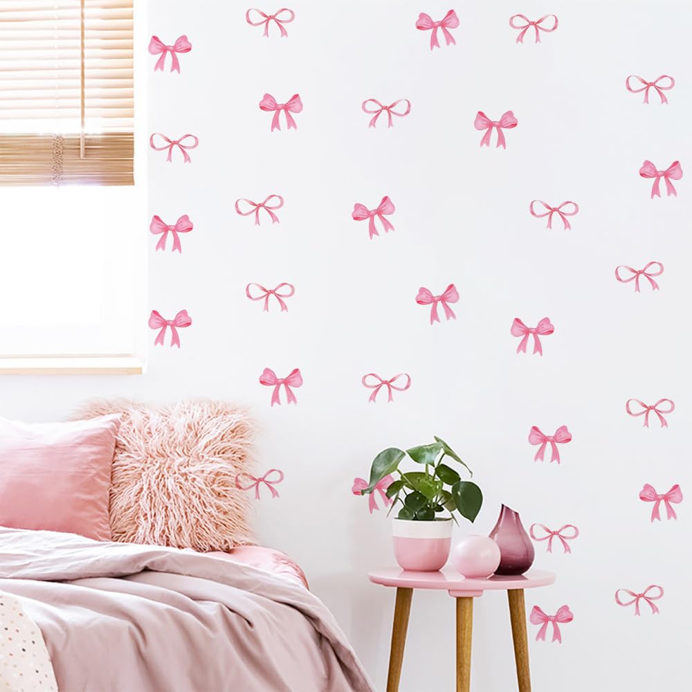 Pegatinas de pared con lazos, 9 hojas de bonitas calcomanías de pared de lazos, 20x30 cm, pegatinas de pared de PVC impermeables para celebraciones familiares, bodas, decoración