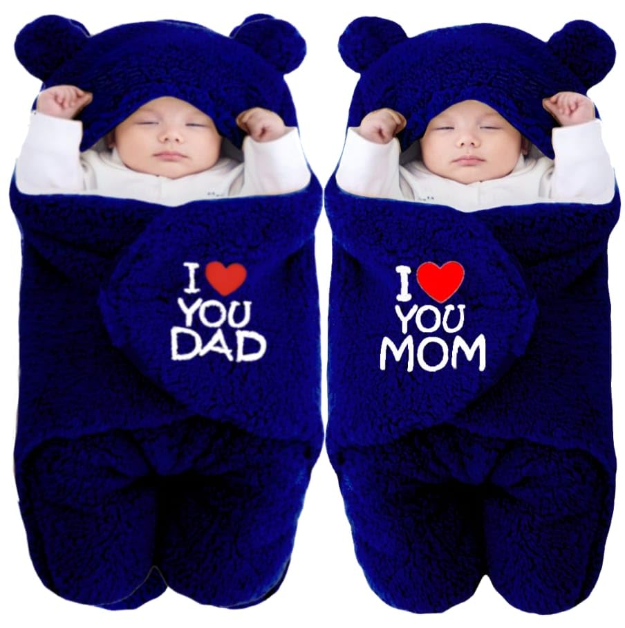 Swissberry baby blankets new born combo gift pack of hooded wearable swaddle wrapper pack of 2 pcs.(I Love Mom & Dad Navyblue, 0-6 Months) (B0D8Q2WZKF) Amazon Price History, Amazon Price Tracker