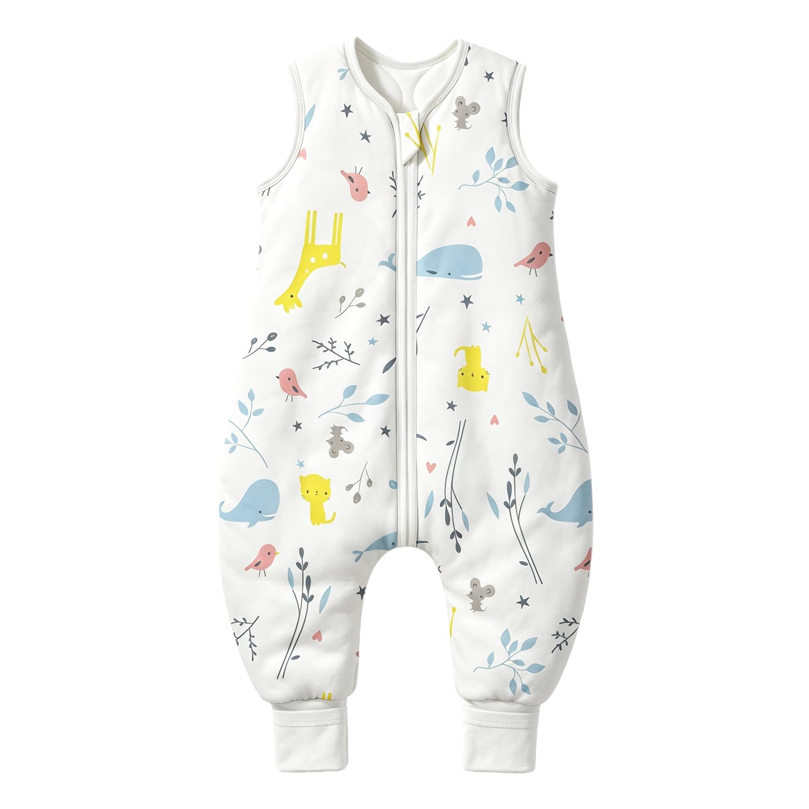 Mosebears Sacco Nanna con Piedini Invernale 2,5 Tog 6-18 Mesi Tutto l'anno Sacco Nanna in Cotone Traspirante per Neonati e Bambini