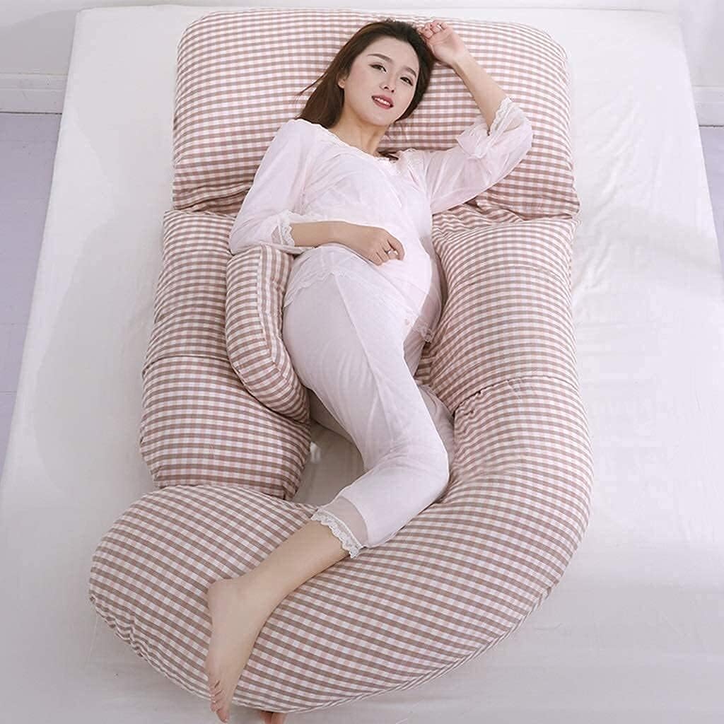 pregnancy pillows for sleeping body pillow for pregnancy Maternity Pillows Body Support Pillow Full Body Pregnancy Pillow Pregnancy Pillow U Shaped Creative Plaid Pattern Design(Color:Patte