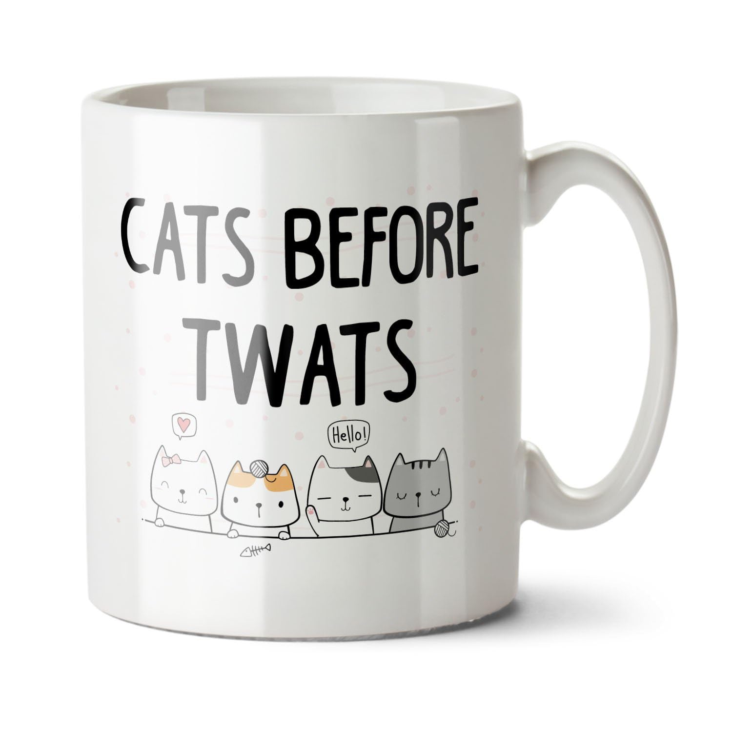 Black Raven Design - Cats Before Twats - Funny Cat Owner Gift Mug, Ceramic Mug, 11fl oz