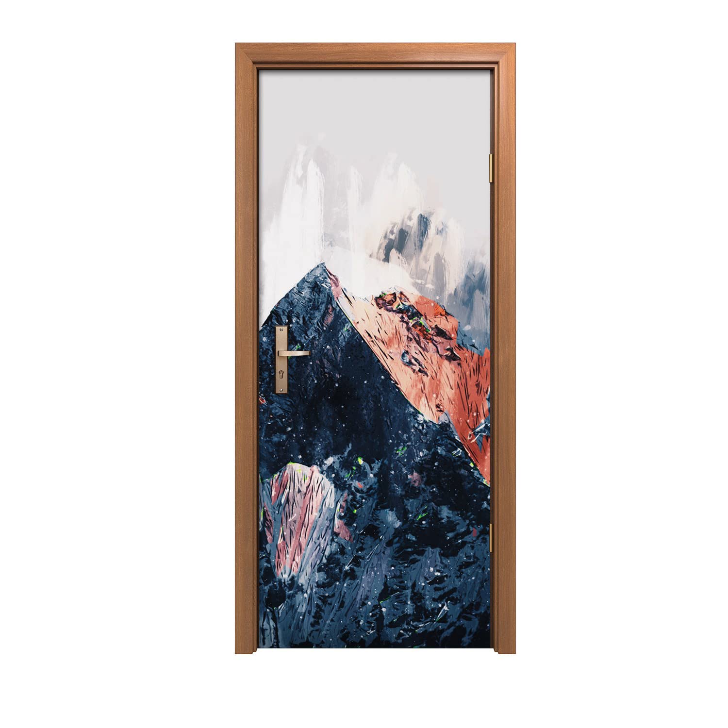 Décoration murale design d'intérieur montagne pour porte de chambre zen