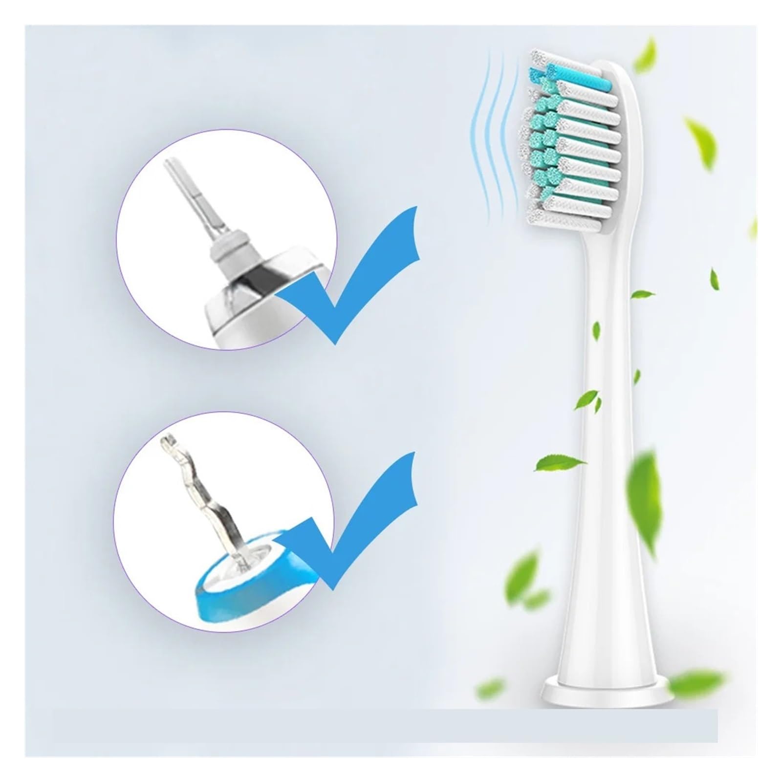 Testine di ricambio for spazzolino elettrico Philips Sonicare, setole morbide.(WHITE 16pcs)