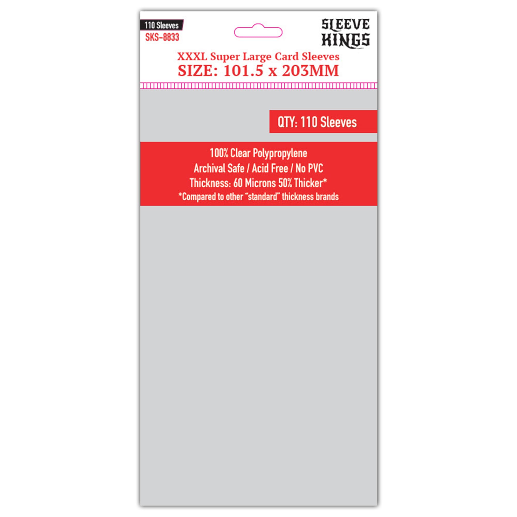 Premium Card Sleeves - XXXL Super Large (101.5mm x 203mm) 110 Sleeves per Pack — image 1