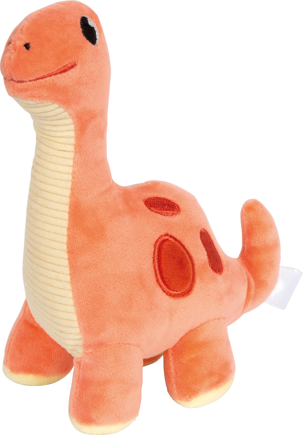 Small Foot Dinosauro Rosso Dino, 19 cm, Tessuto a Coste, Stoffa Come ausilio per la Nanna, Animale di Peluche per Bebè e Bambini Piccoli, 12685, Colore Coloured