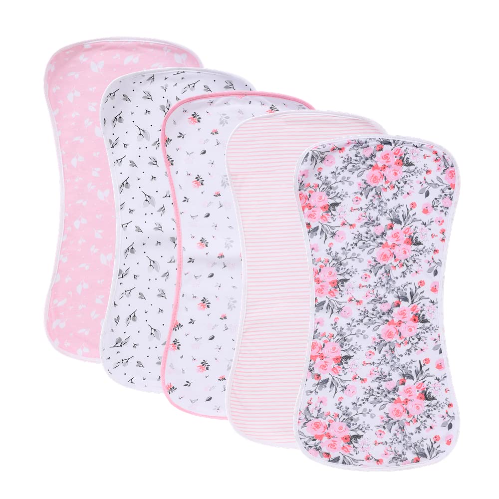 sleepyturtle 5 pack waterproof baby burp cloths extra absorbent and soft