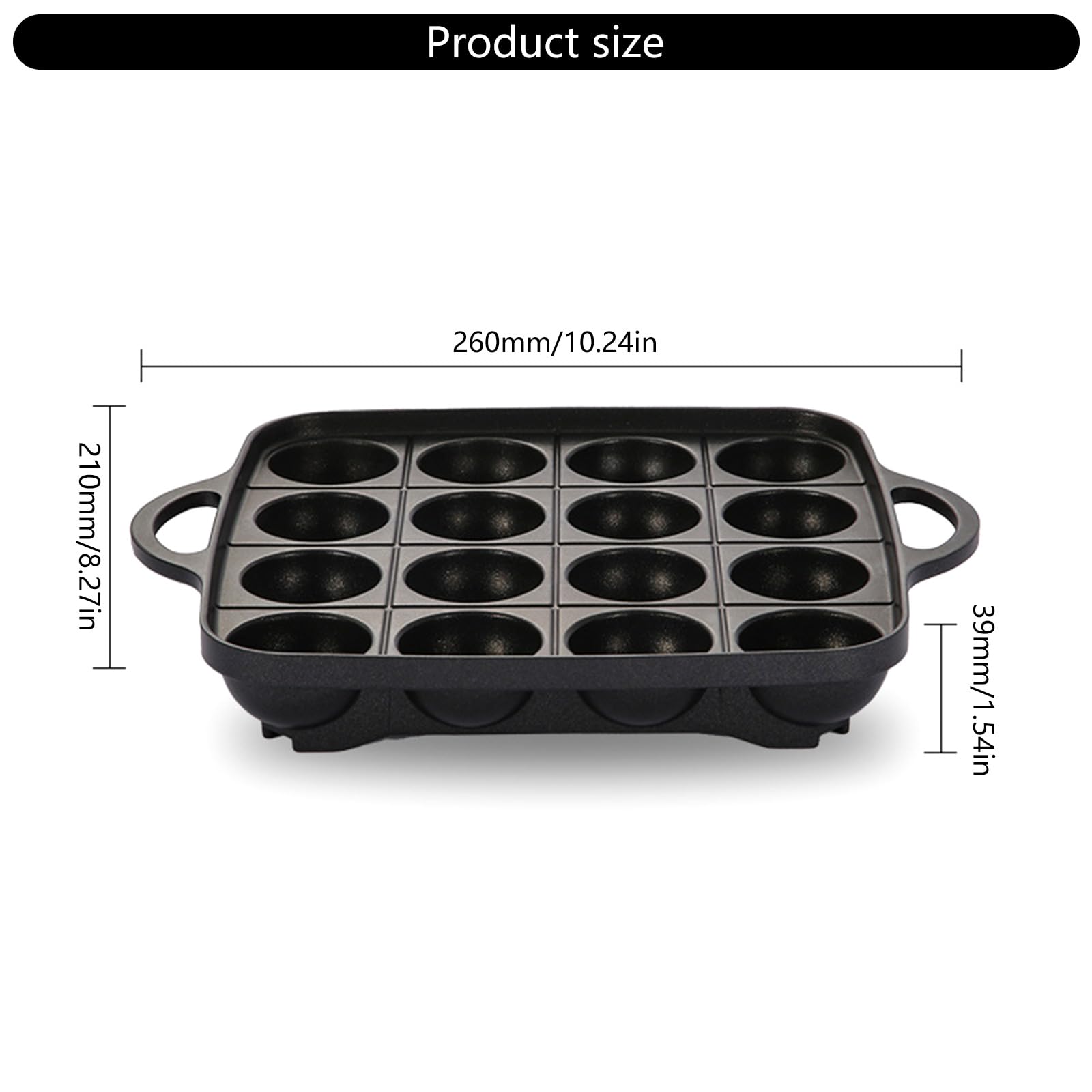 Griglie in alluminio 16 fori Pan Polpi Palla Pancake Maker antiaderente Piatto di cottura