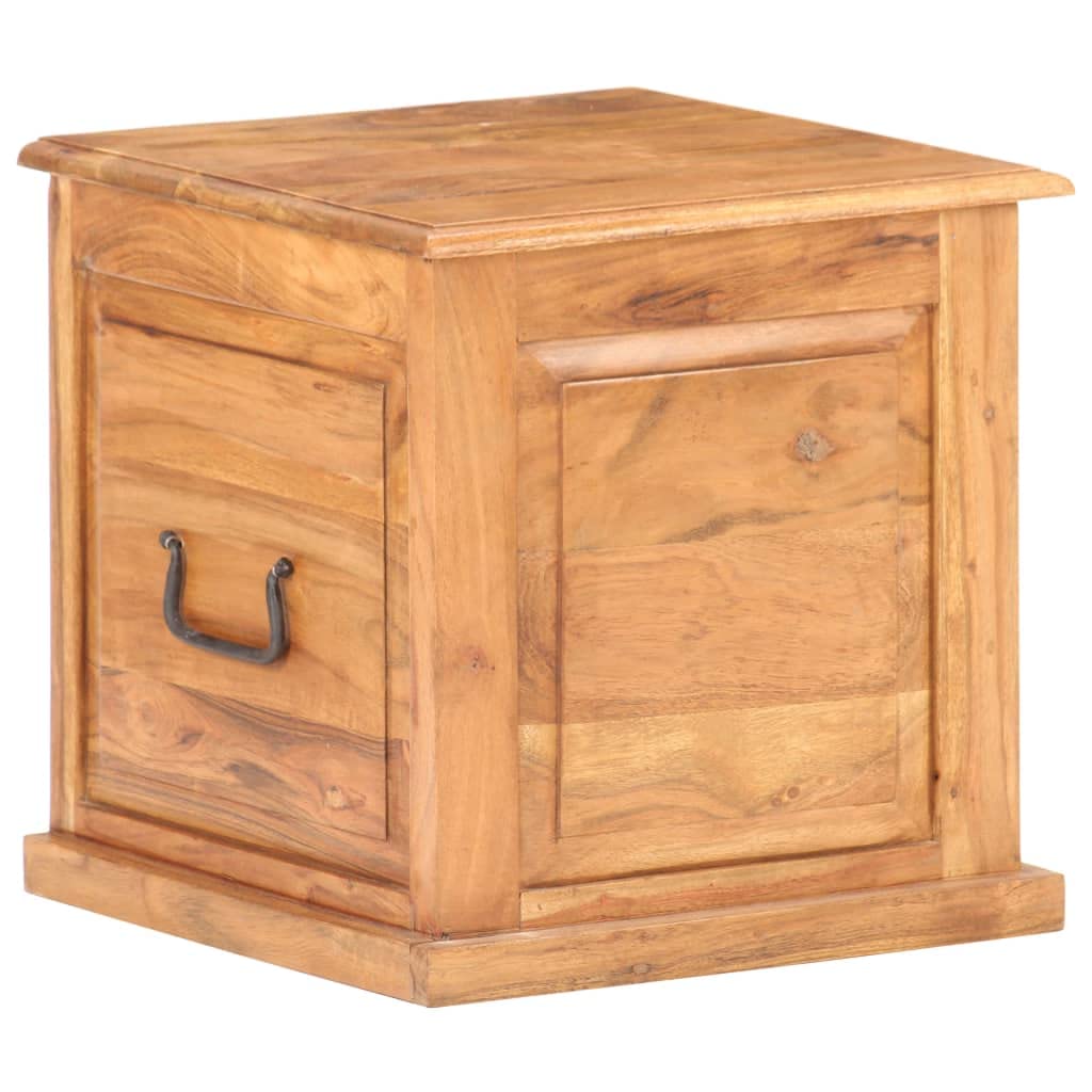 Générique Cassapanca in legno massello di acacia 40 x 40 cm, scatola portaoggetti con maniglie laterali, piano piatto utilizzabile come comodino, decorativo per interni