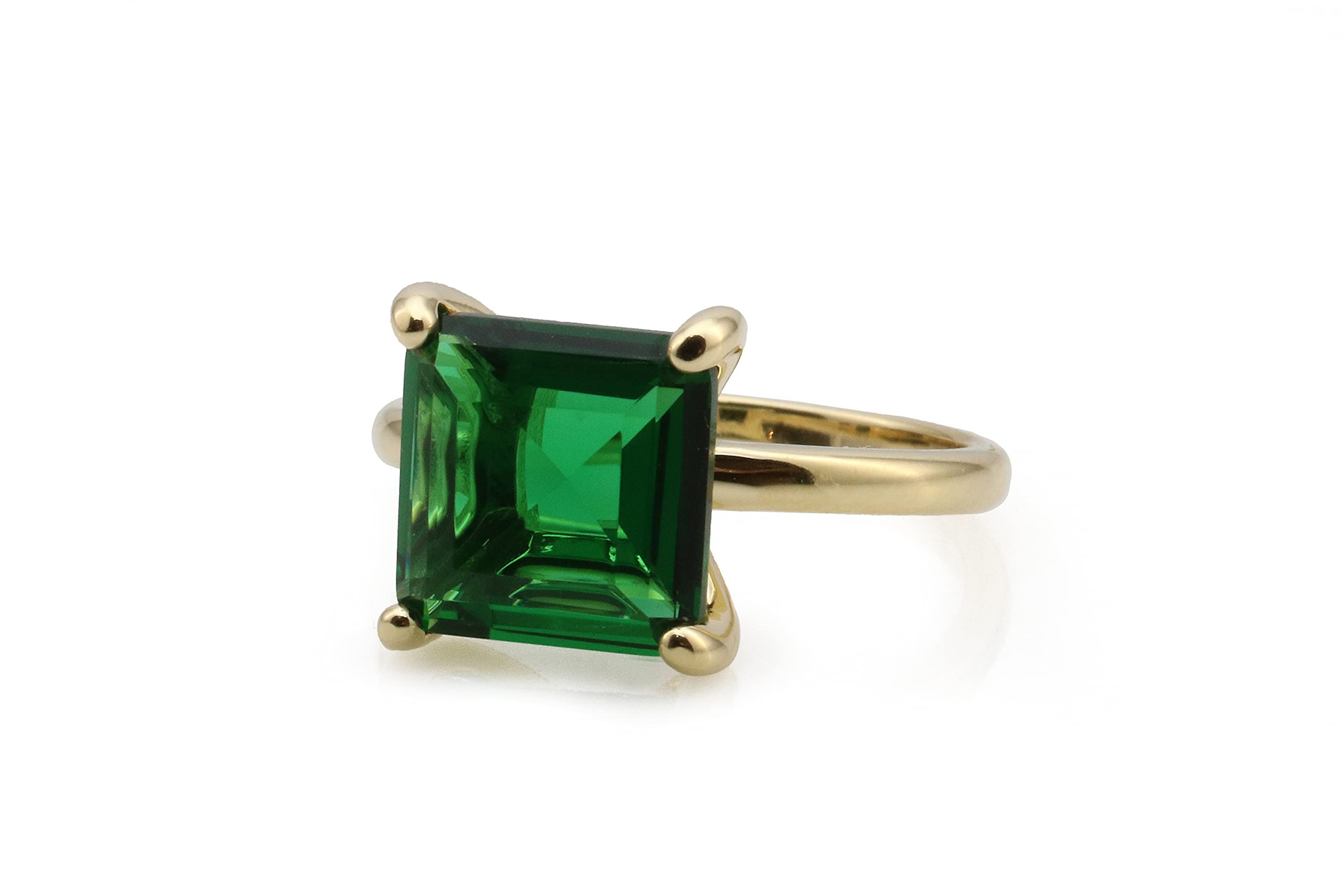 ANEMONE JEWELRYSquare Emerald Ring - Handcrafted Statement Rings for Women - Bridal Jewelry, Fashion Jewelry, Customizable Jewelry for Her - with Fancy Box