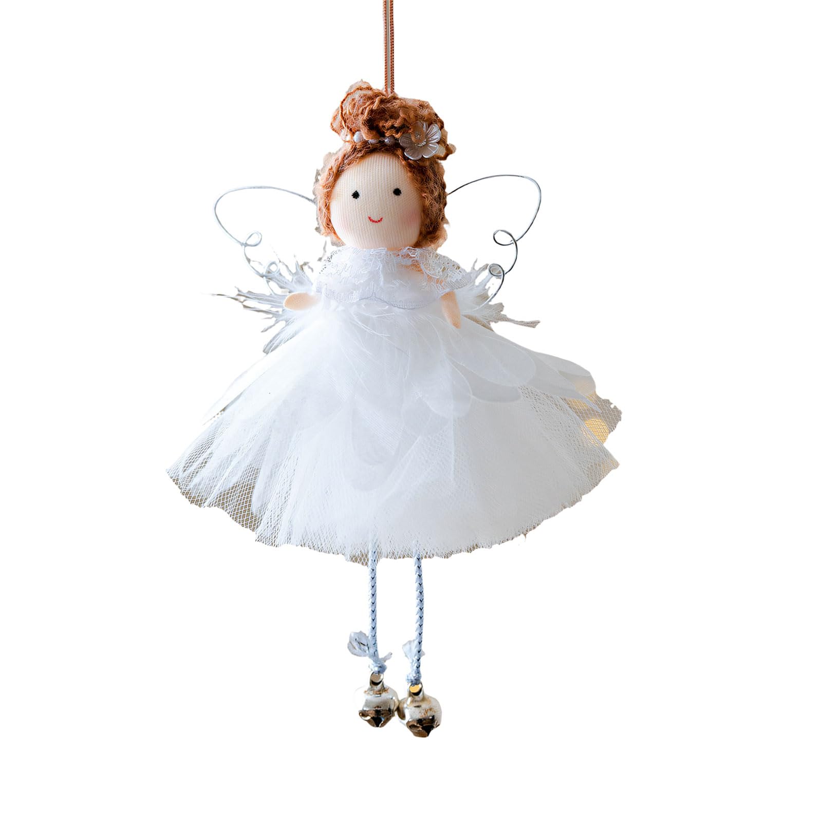 Plcpdm White Figure Tree Ornament 17 X 12Cm Holiday Decor With Loop Top And Mesh Skirt For Indoor Seasonal Home Display Seasonal Figure Ornament Christmas Tree Decor Loop Top Mesh Skirt Indoor Shelf Mantel Wreath
