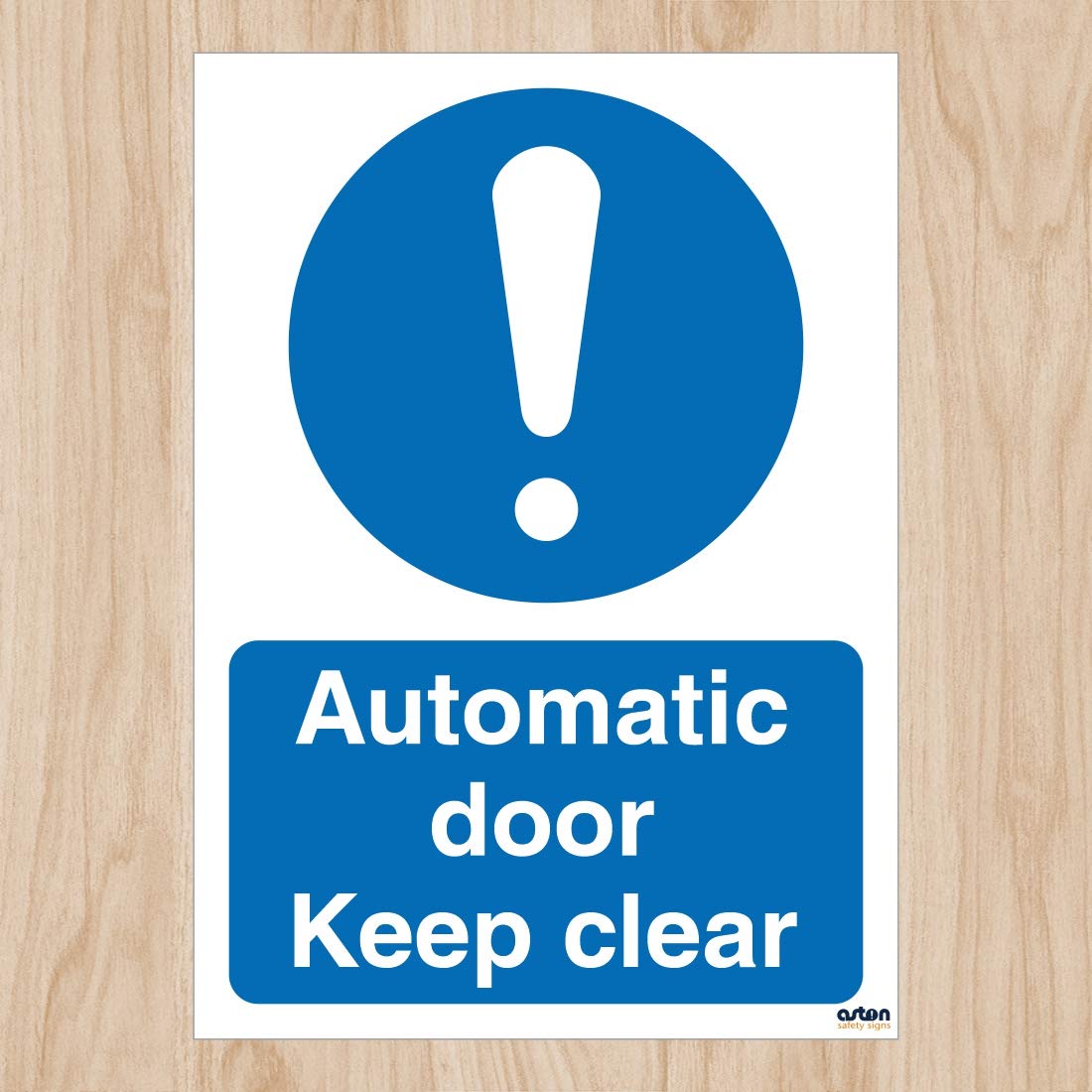 Automatic door keep clear mandatory safety sign - Size 100mm x 140mm ...