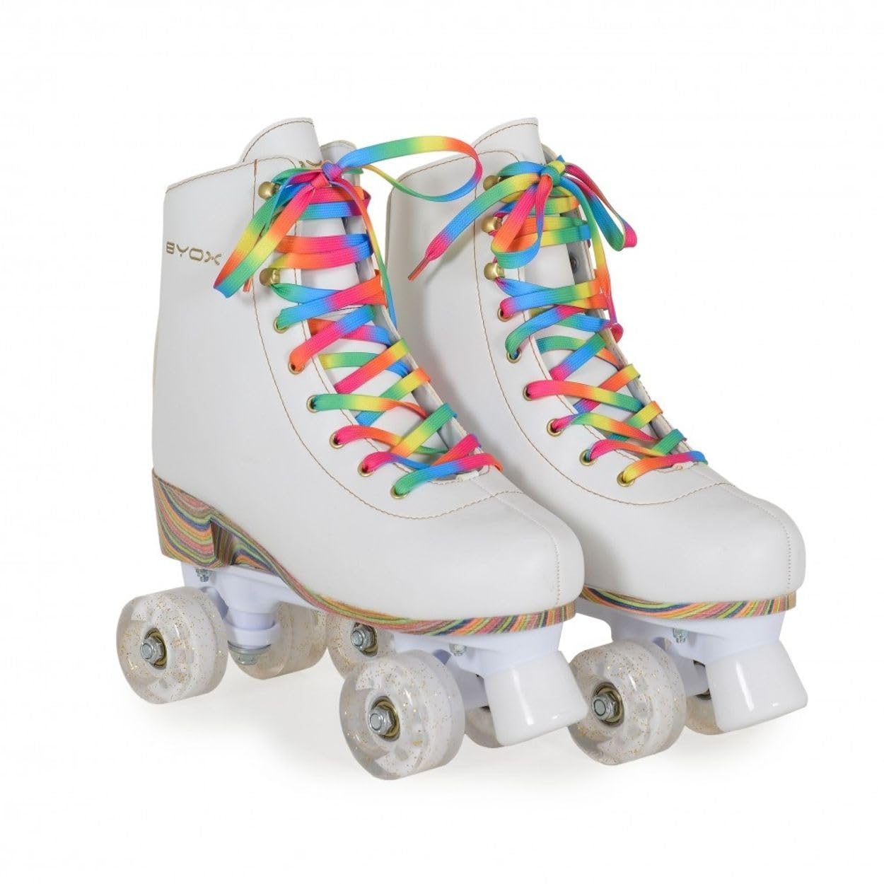 Rollschuhe Donna weiß, PU-Rollen mit Glitzer, ABEC-5 Lager, versch. Größen Gr. XS (27-30)