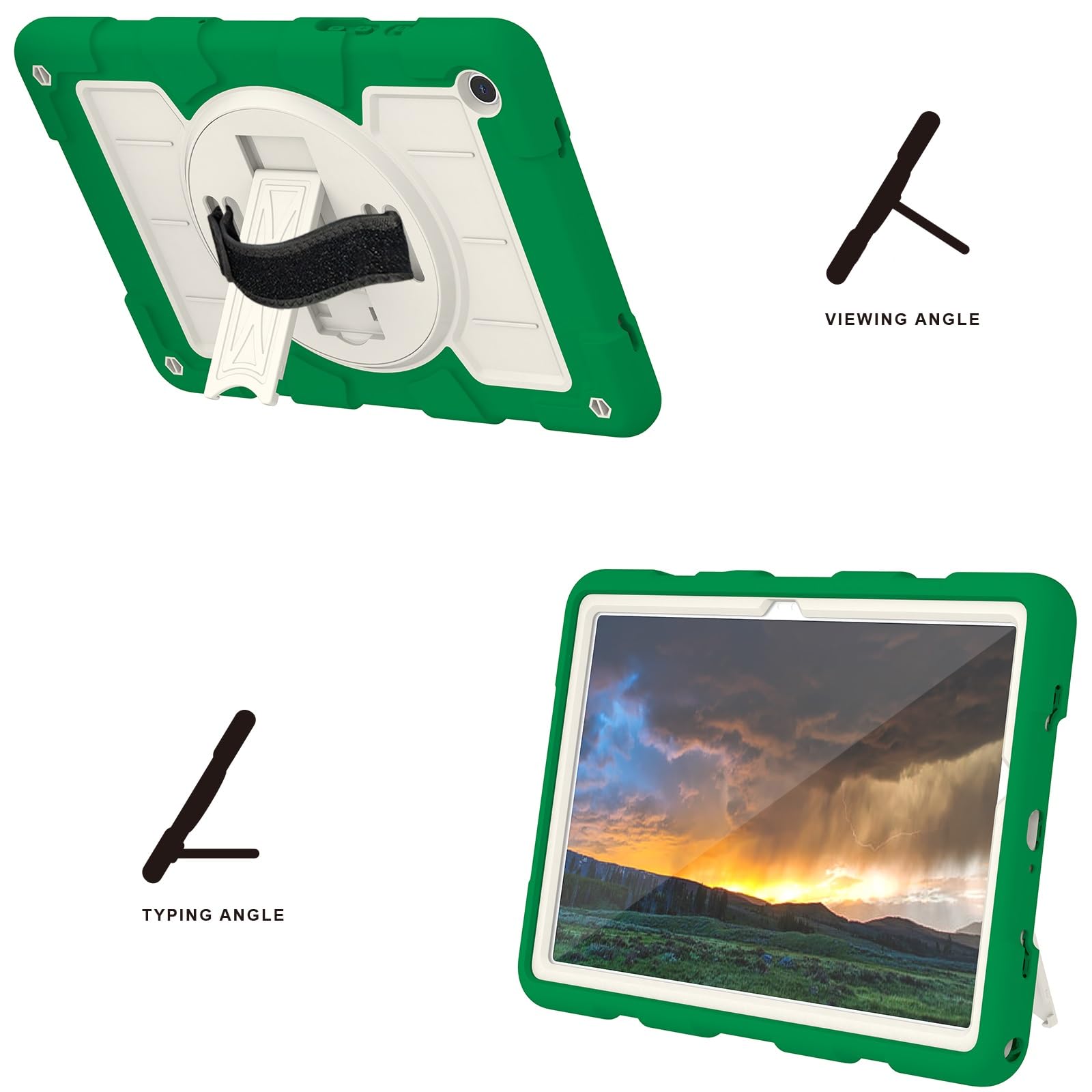 Custodia protettiva per tablet PC ibrida resistente custodia protettiva antiurto compatibile con Samsung Galaxy Tab A9 Plus SM-X210/SM-216/SM-X218 11" 2023 con tracolla/mano rotante a 360° St