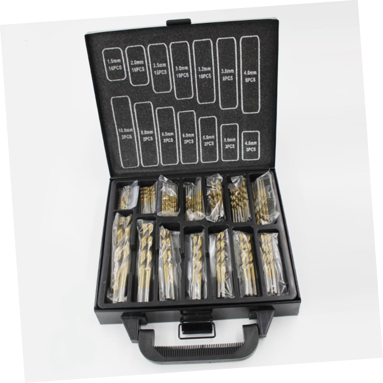99piezas Brocas De Brocas De Nitruro De Titanio Acero De Alta Resistencia Para Metal Plástico Madera Compatible Con Taladros y Máquinas