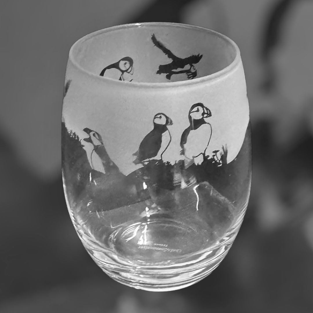 Puffin Frieze Boxed 36cl Stemless Water/Wine Glass