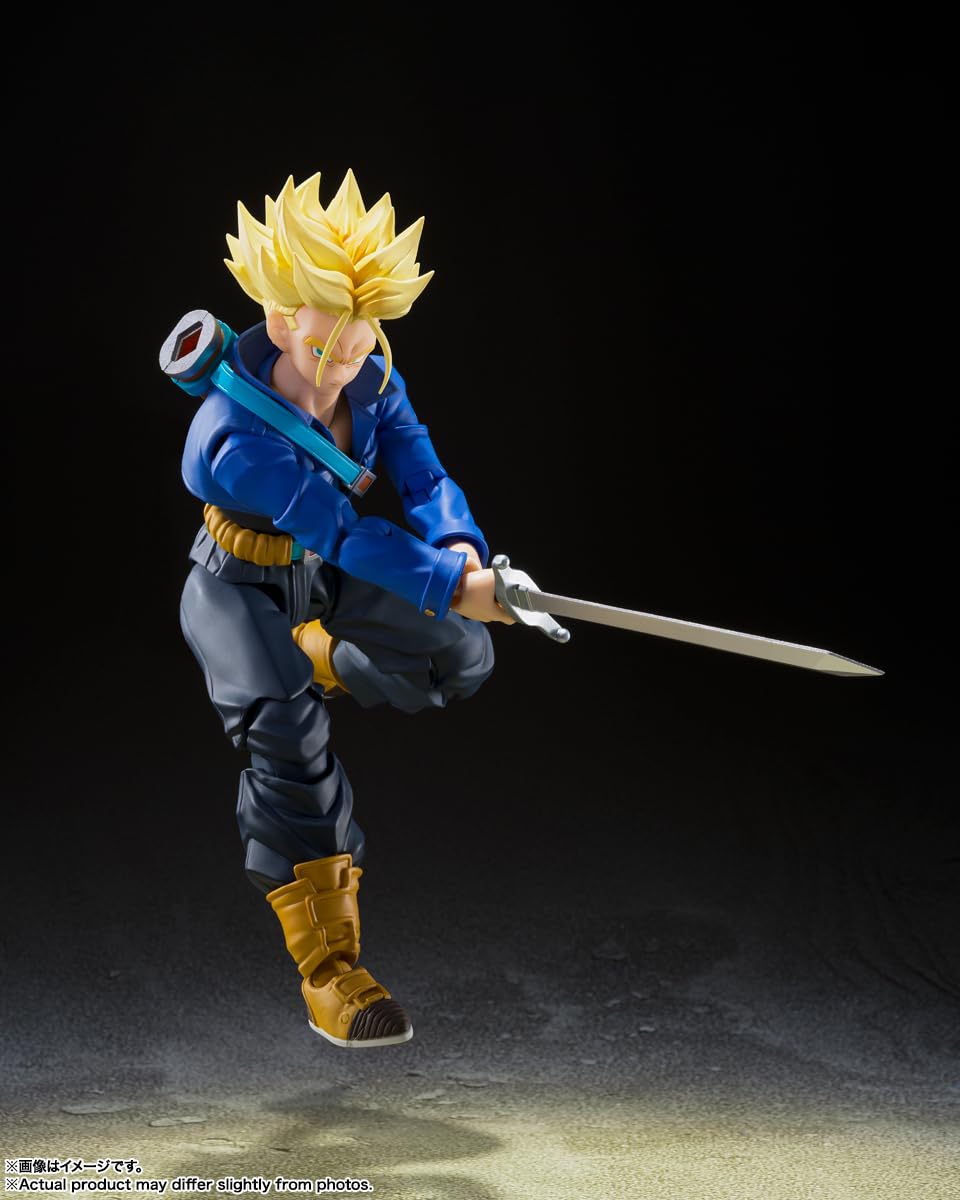 TAMASHII NATIONS - Dragon Ball Z - Super Saiyan Trunks -Chłopiec z Przyszłości- (Reedycja) Figurka Akcji S.H.Figuarts | Dragonball Z 15 cm figurka S.H. Figuarts - Super Saiyan Trunks The Boy from The Future Reissue
