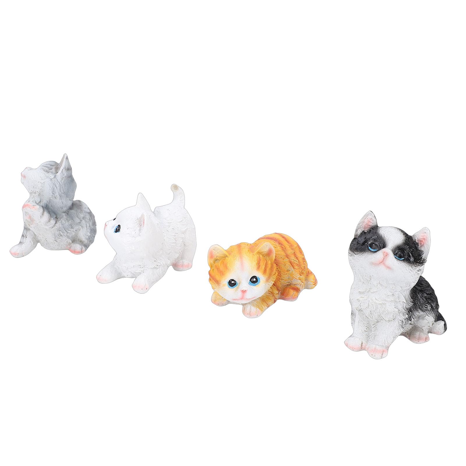 4 Figurines de Chat pour Décoration de Jardin Miniature et Terrarium DIY
